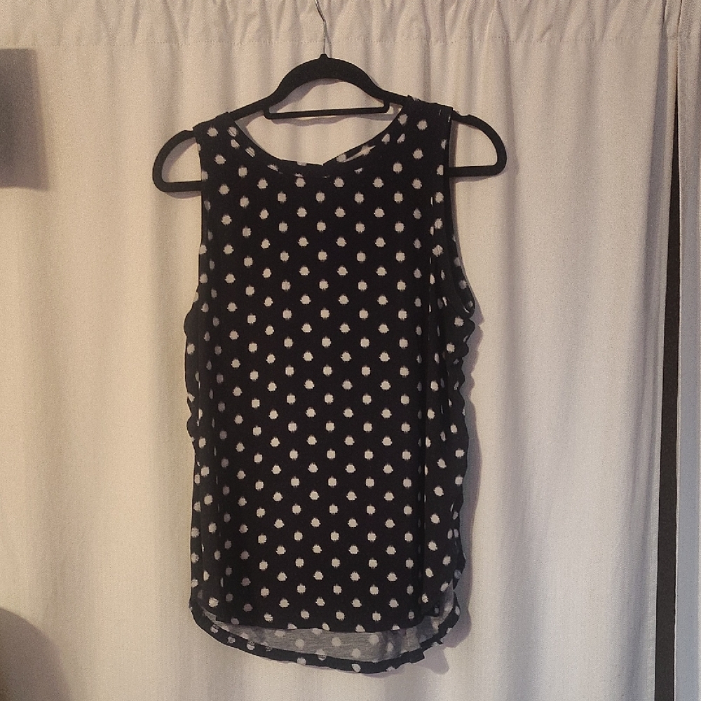 LOFT Black and White Polka Dot Blouse